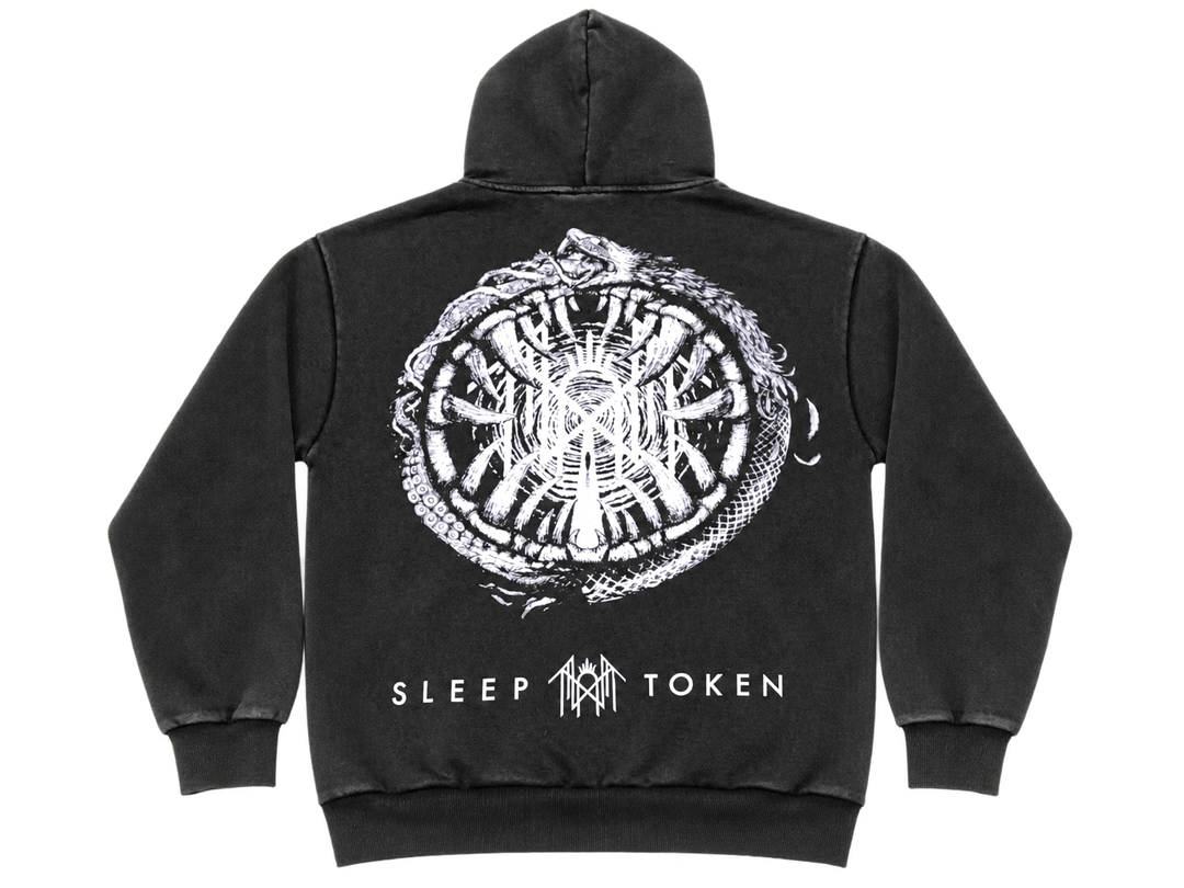Ouroboros Grey Dyed Zip Up Hoodie
