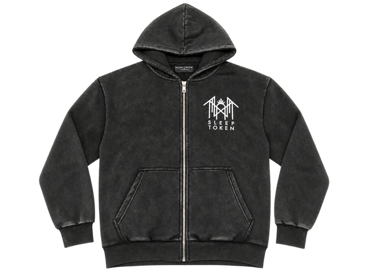 Ouroboros Grey Dyed Zip Up Hoodie