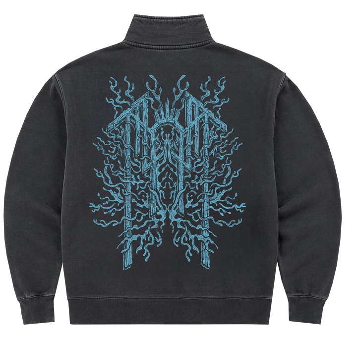 Coral Emblem Half Zip Sweatshirt