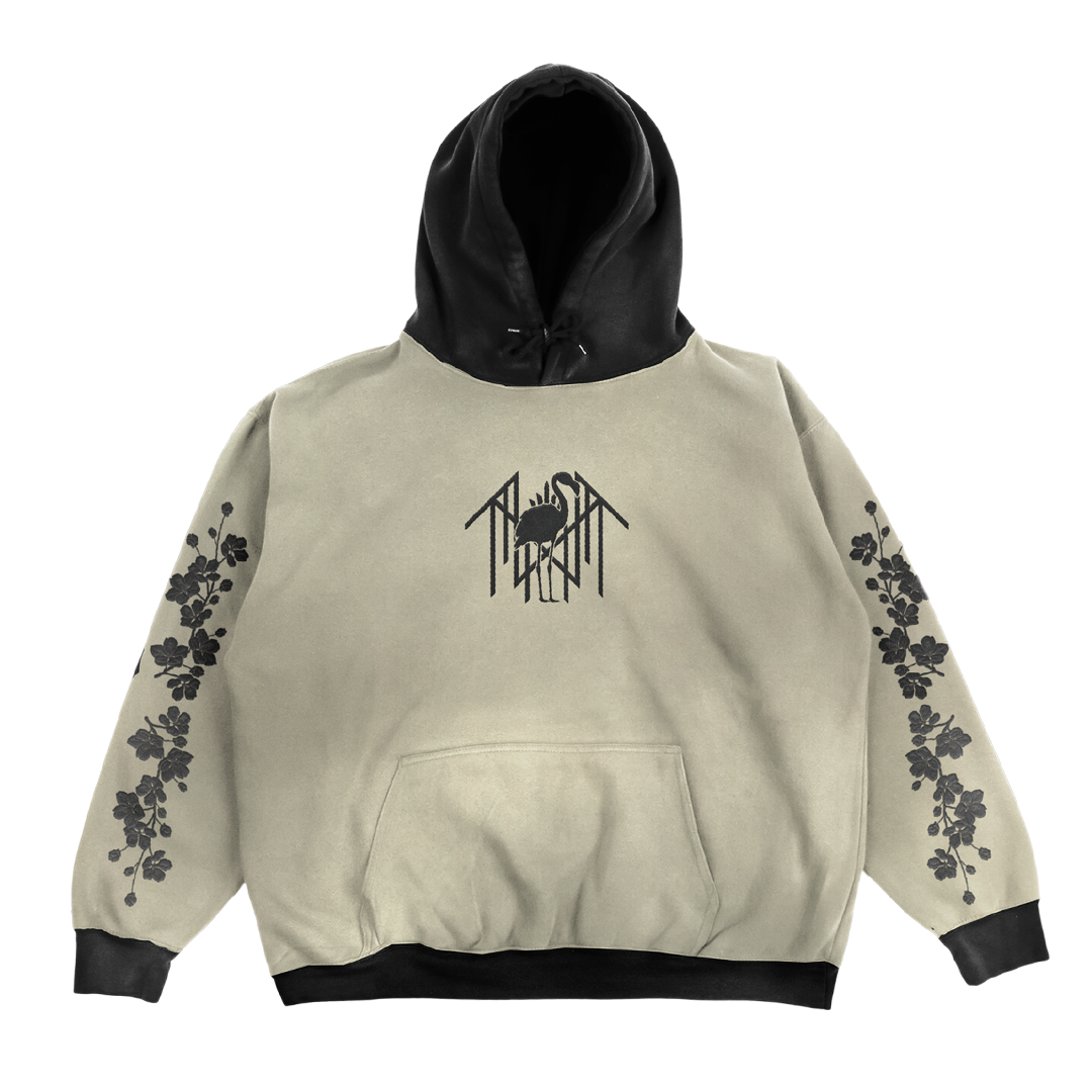 Floral Two Tone Puff Hoodie